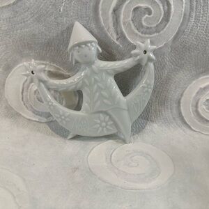 Haviland Cream Holiday Ornament with Whimsical Design moon